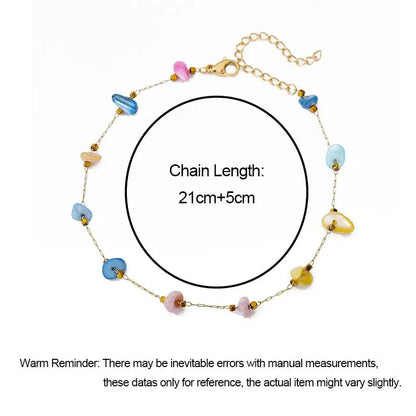 Anklets for Women Stainless Steel Stone Beaded Chain Anklet Summer Beach Accessories Boho Leg Bracelets Jewelry Tobilleras Mujer