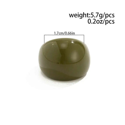 Ingemark Vintage Irregular Smooth Resin Plastic Rings for Women New Trend Boho Geometric Finger Rings Aesthetic Party Jewelry
