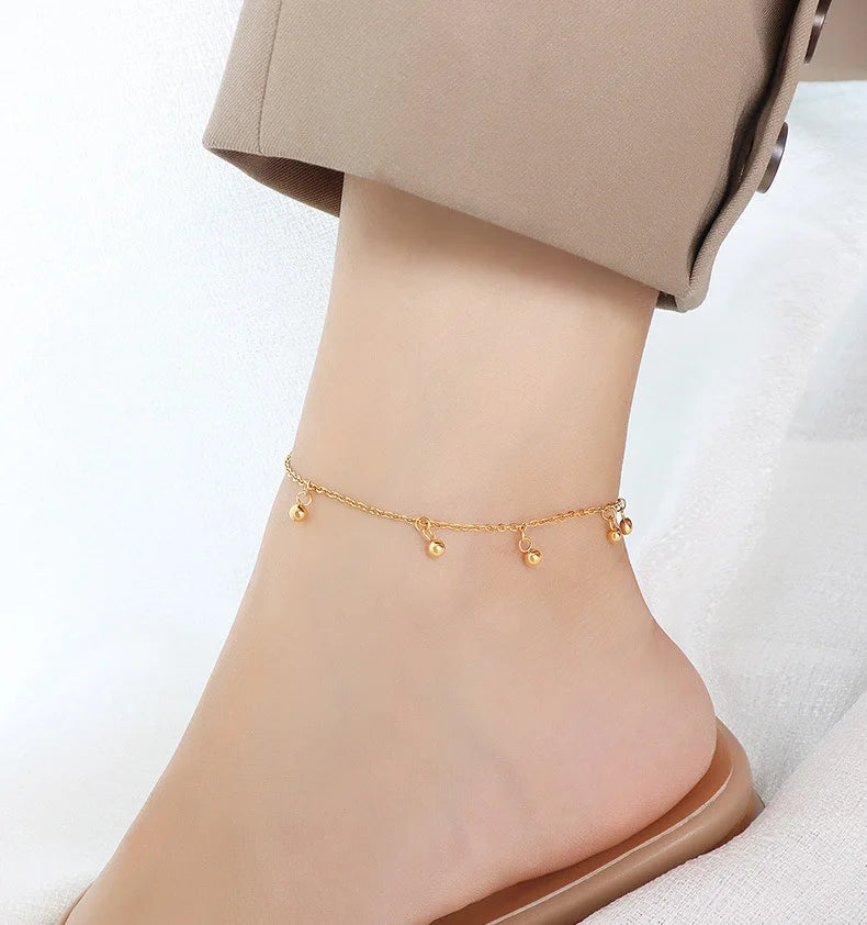 Anklets For Women Stainless Steel 18K Gold Plated High Quality No Tarnish Women's Ankle Bracelets Foot Chains Luxury Ankle Strap