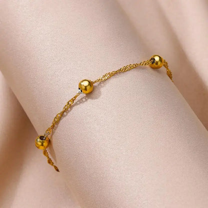 Anklets for Women Stainless Steel Stone Beaded Chain Anklet Summer Beach Accessories Boho Leg Bracelets Jewelry Tobilleras Mujer