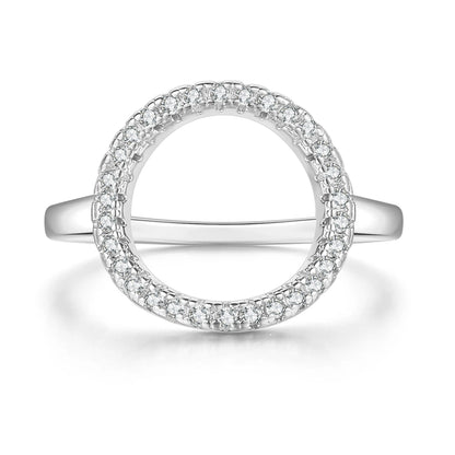 Rings For Women Summer Circle Personality Sweet Gift Rose White Gold Color All Size Fashion Jewelry R843 R844