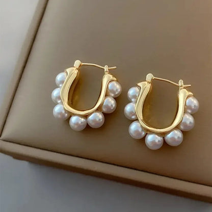 LATS New Design Trendy Retro Geometric Hoop Earrings for Women Irregular Light Luxury Simple Circle Earings Fashion Jewelry Gift