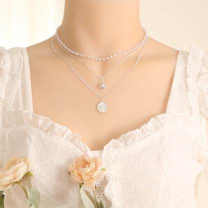 LATS 2022 New Beads Neck Chain Kpop Pearl Choker Necklace Gold Color Goth Chocker Jewelry on The Neck Pendant Collar for Women
