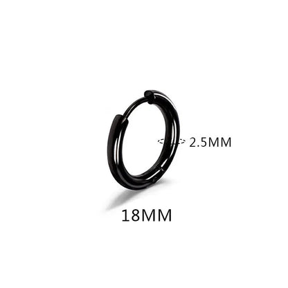 LATS 2024 New Simple Stainless Steel Small Hoop Earrings for Women Men 8mm To 20mm Round Cartilage Ear Piercing Fashion Jewelry
