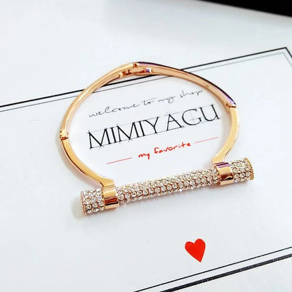 Famous  Luxury Full Crystal  Cuff Bracelets Bangle  For Women Rhinestones   Arm  Jewelry