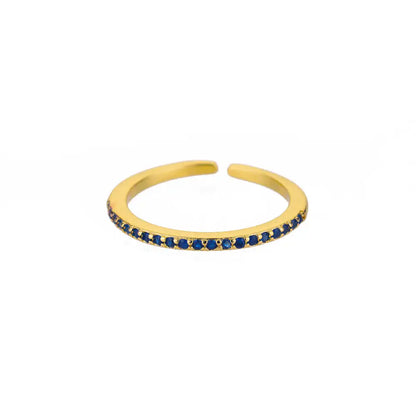 Mini Zircon Green Rings For Women Stainless Steel Gold Color Adjustable Finger Ring Engagement Wedding Christmas Jewelry Gift