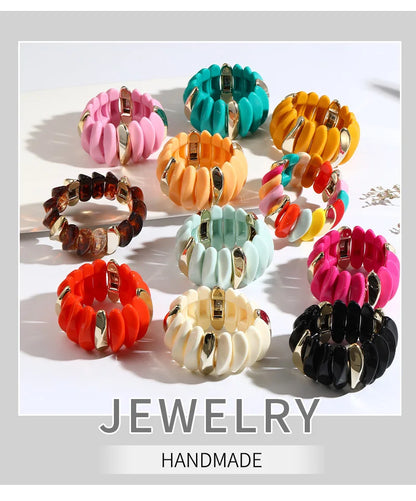 Wedding Wide Bracelet for Girls Charm Resin Bracelets Bangles For Women Luxury High Quality Fashion Jewelry Elastic Party Gifts