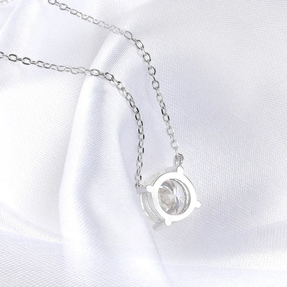 Smyoue White Gold Plated 1-10CT Moissanite Necklace for Women Classic Four Claws Pendant Wedding Jewelry 925 Sterling Silver GRA