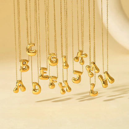 LATS 26 English Letter Gold Color Stainless Steel Necklace for Women Personalized Jewelry Gifts Fashion Accessories