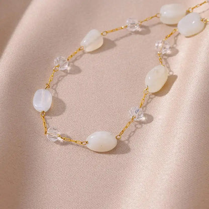 Anklets for Women Stainless Steel Stone Beaded Chain Anklet Summer Beach Accessories Boho Leg Bracelets Jewelry Tobilleras Mujer