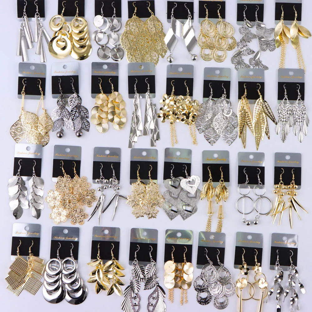10Pairs/Lot Elegant Simple Stainless Steel Women Earrings Geometric Heart Mixed Style Jewelry Gift Giving Wedding Travel