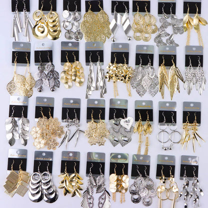 10Pairs/Lot Elegant Simple Stainless Steel Women Earrings Geometric Heart Mixed Style Jewelry Gift Giving Wedding Travel