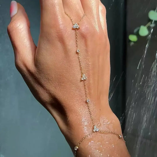 Crystal bracelets for women, simple fine chain finger bracelets, jewelry accessories, gifts