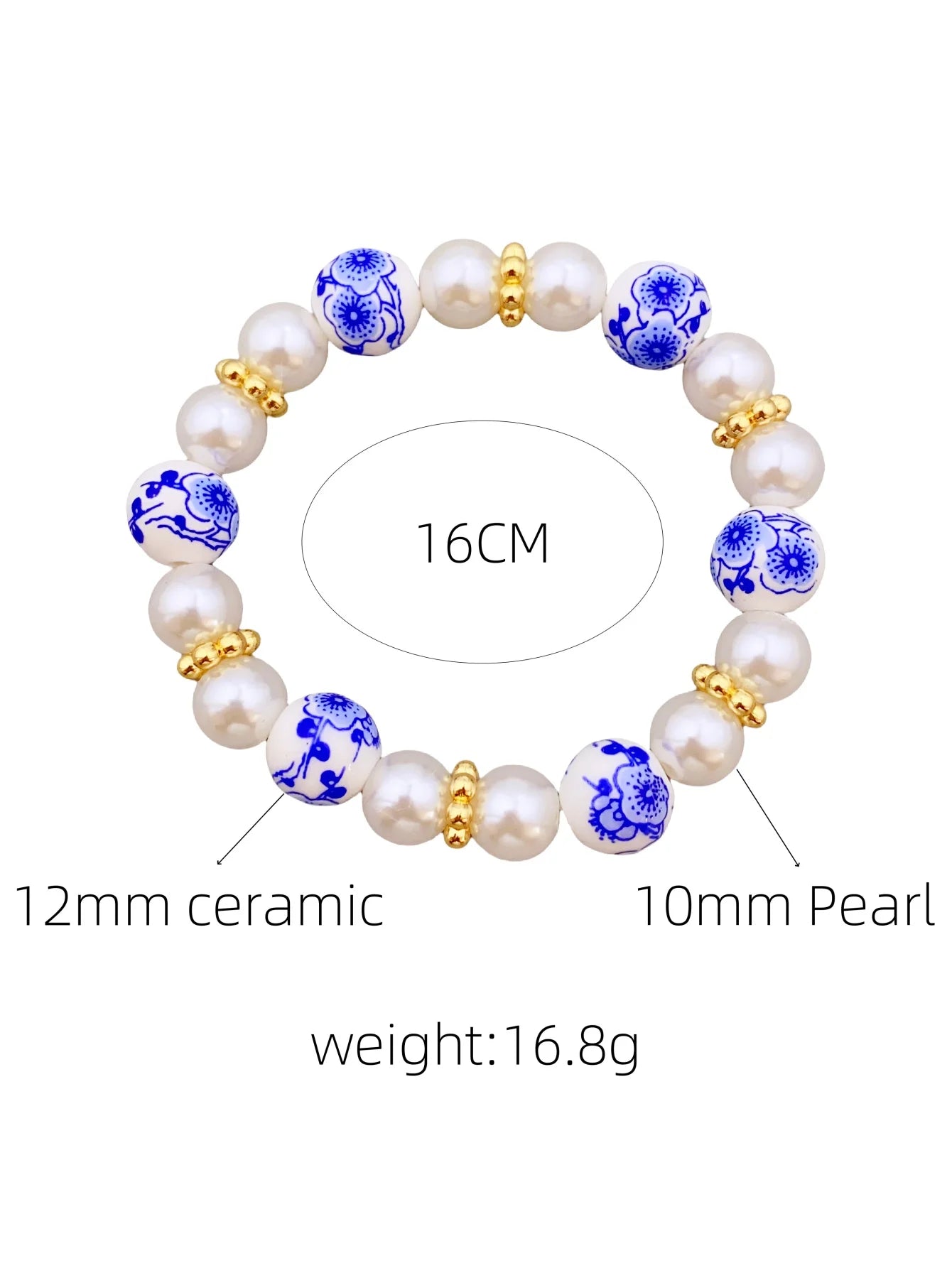 Elegant Ceramic Bracelet with Acrylic Beads and Pearls Handmade for Women's Daily Wear bracelet for women