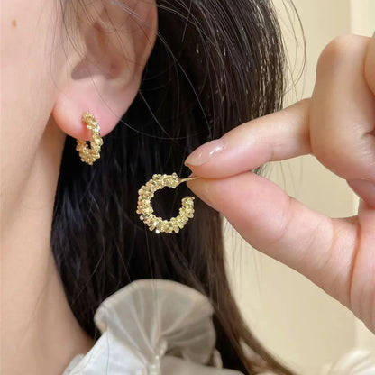 LATS New Fashion Trend Unique Design Elegant Exquisite Irregular C Shape Earrings Female Jewelry Party Premium Gift Wholesale