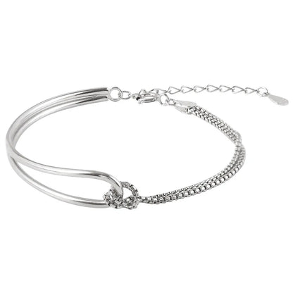 Elegant Minimalist Design Bracelet for Women Ladies Geometric Double Layered Knotted Lines Handmade Chain Jewelry Gifts