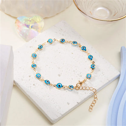 Bohemian Colorful Turkish Eyes Anklets For Women Creative Classic Lucky Evil Blue Eyes Ankle Bracelets Summer Beach Leg Jewelry