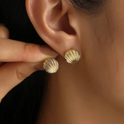Fashion Asymmetric Ocean Style Earrings Stud  For Women Starfish Shell Earring Ear Ring Imitation Pearl Zircon Jewelry Gift