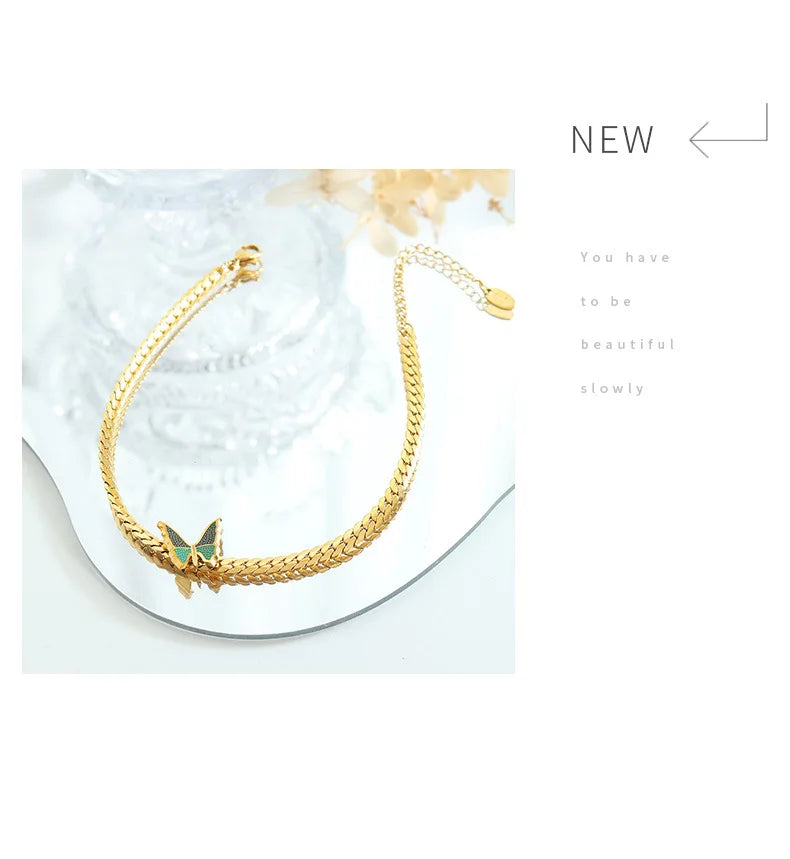 Anklets For Women Stainless Steel 18K Gold Plated High Quality No Tarnish Women's Ankle Bracelets Foot Chains Luxury Ankle Strap