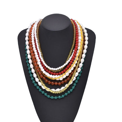 Multi level design, women's necklace, pearl layering, high-end feel, suitable for women, full of sexiness