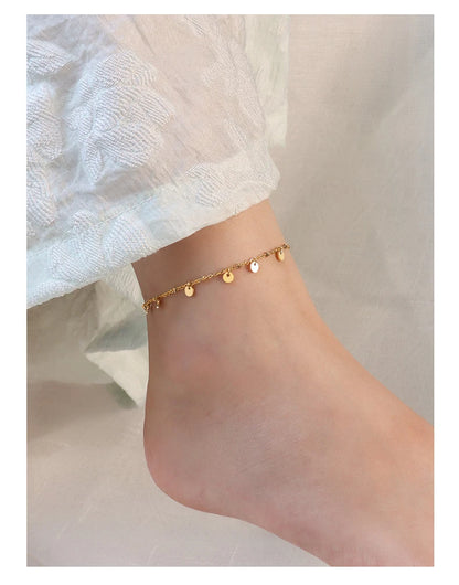 Anklets For Women Stainless Steel 18K Gold Plated High Quality No Tarnish Women's Ankle Bracelets Foot Chains Luxury Ankle Strap