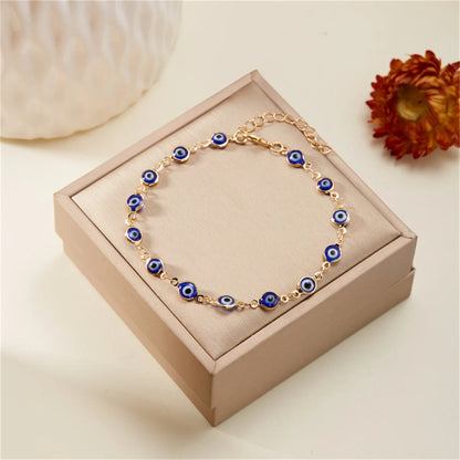 Bohemian Colorful Turkish Eyes Anklets For Women Creative Classic Lucky Evil Blue Eyes Ankle Bracelets Summer Beach Leg Jewelry