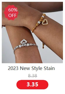 Hip Hop Bracelet Advanced European and American Ins Style Bracelet Stainless Steel Versatile Bracelet Fashion Handwear