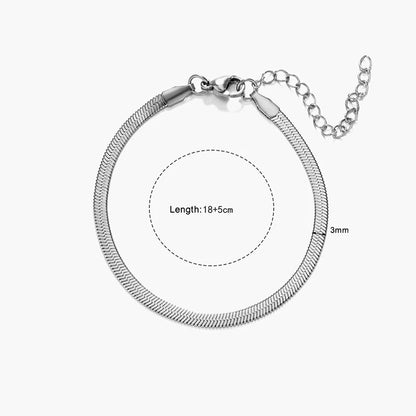 Hot Classic Unisex Flat Snake Chain Choker Necklace For Women Stainless Steel Herringbone Gold Silver Color Fashion Jewelry Gift