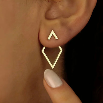 LATS Minimalist Geometric Square Detachable Triangles Stud Earrings for Women Fashion Jewelry Accessories Party Gifts
