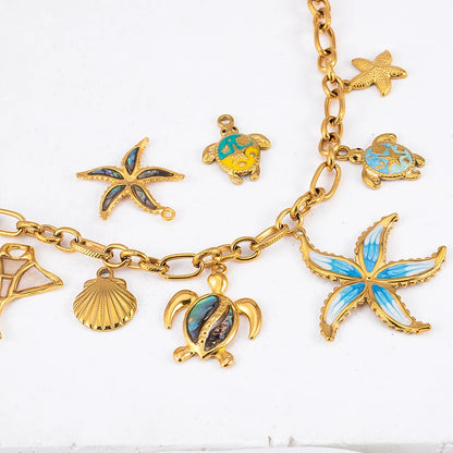 Stainless Steel Pendants Collection Cute Marine Style Pendants Various Earring Components DIY Necklace Jewelry Accessories