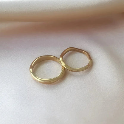 Stainless Steel Ring for Women Irregular Wave Rings Trendy Simple Geometric Handmade Couple Jewelry Wholesale Dropshipping