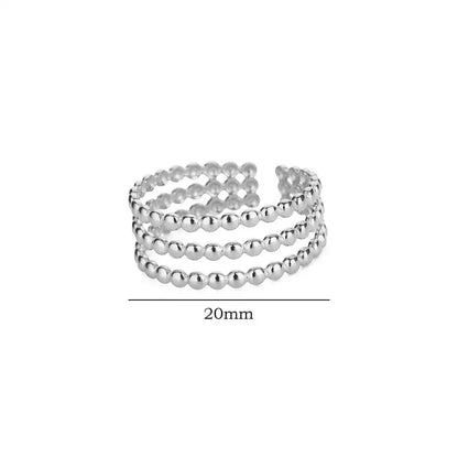 Stainless Steel Beads Design Rings For Women Gold Color Opening Ring Wedding Aesthetic Accessories Party Jewelry Gift BFF anillo