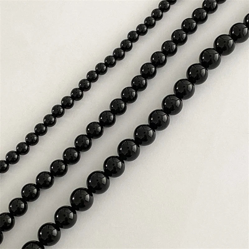 French Vintage Black Pearl Choker Simple Acrylic Beaded Chain Necklace For Women Jewelry Accessories Women's Gift