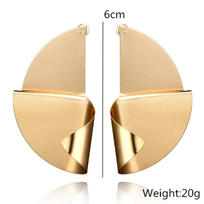 Retro Exaggerate Metal Statement Earrings for Women European Fashion Round Star Square Leaf Twist Geometry Long Earrings Jewelry