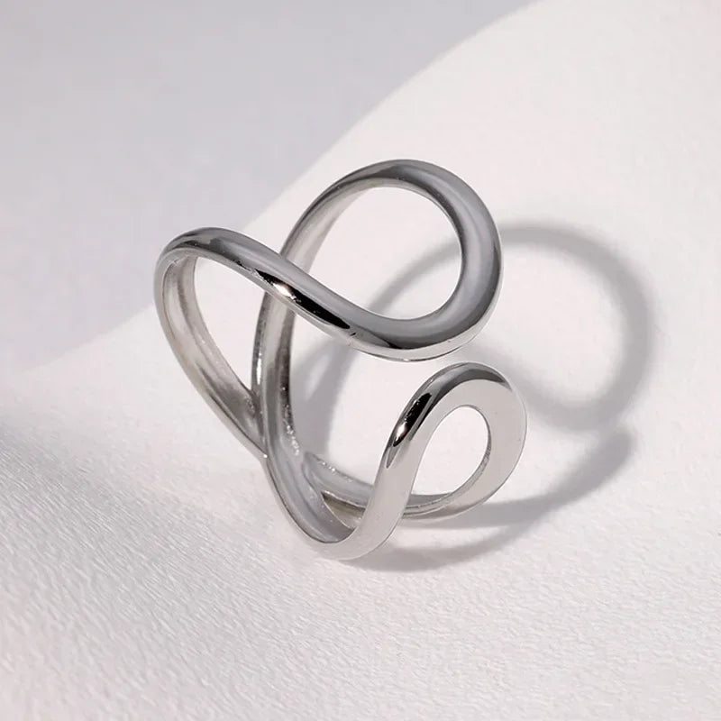 LATS Stainless Steel Gold Color Rings for Women Men 2024 Colorfast Popular Party Personalized Exaggerated Charms Jewelry Gifts