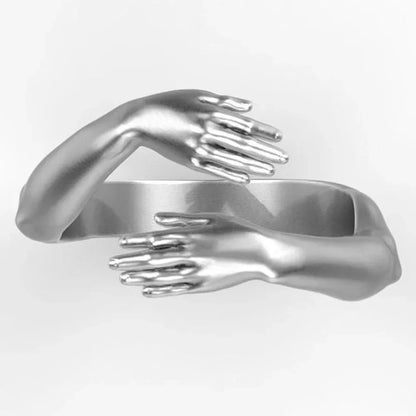 Rings 2025 Trend Jewelry Hands Hug Punk Personality Open Dropshipping Rings for Women Men