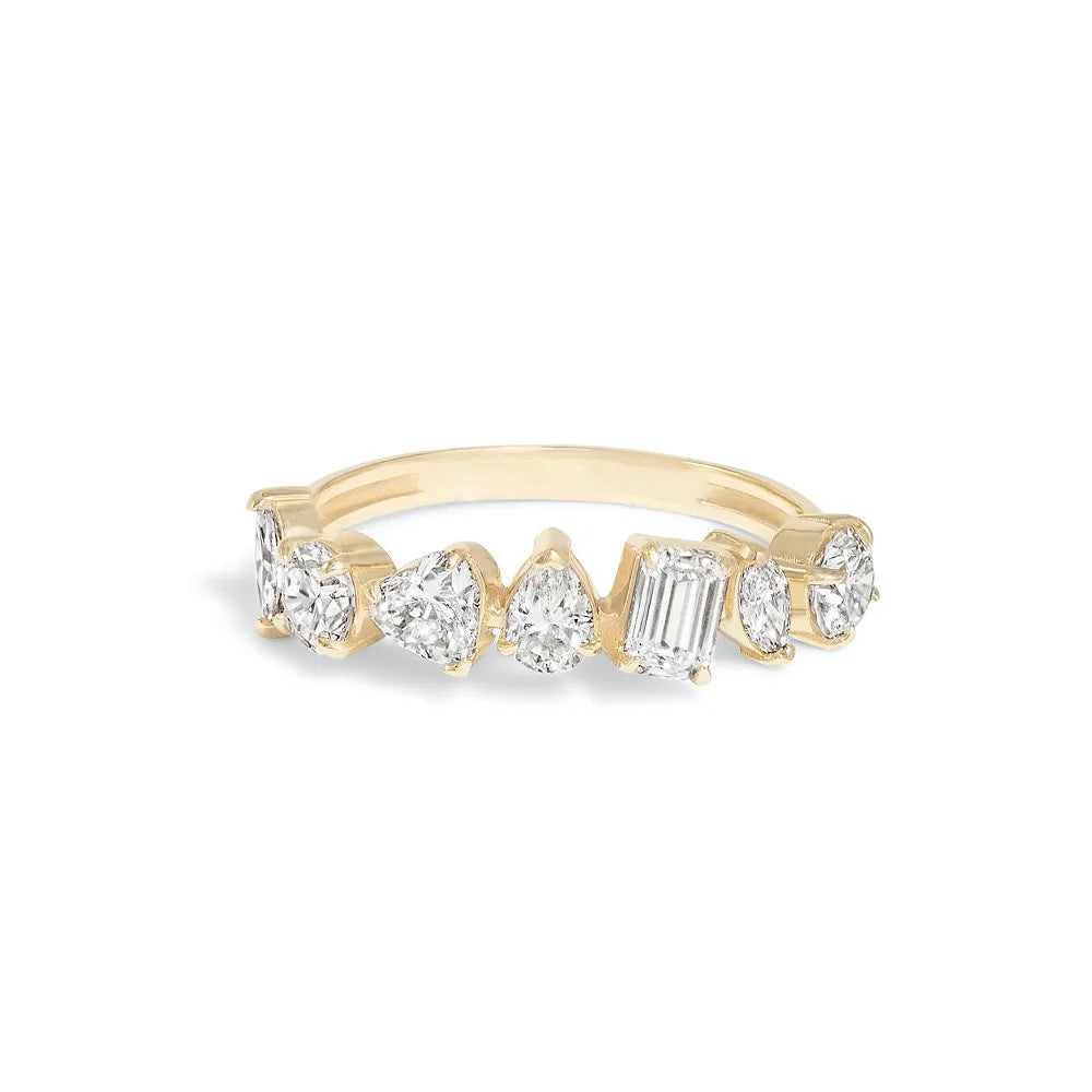 Simple Women's Ring Minimalist Gold Color Geometry Cubic Zirconia Stacking Rings Finger Accessories Female Jewelry Gifts R018