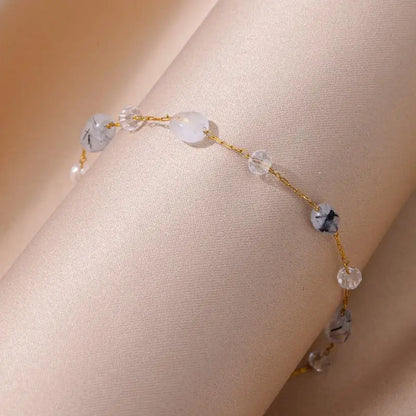 Anklets for Women Stainless Steel Stone Beaded Chain Anklet Summer Beach Accessories Boho Leg Bracelets Jewelry Tobilleras Mujer