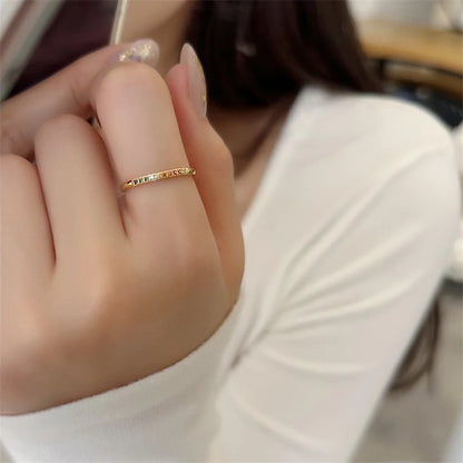 INS Stainless Steel Rainbow Color Cubic Zircon Stone Finger Rings for Women Gold Plated Waterproof Stacker Ring Jewelry Gift