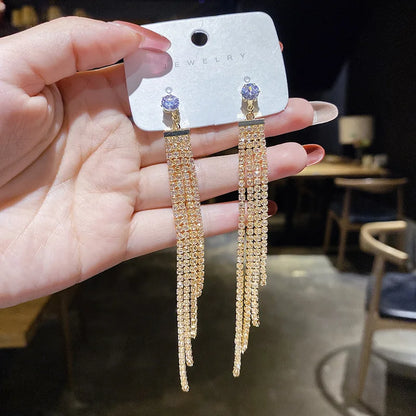 2023 New Fashion Trend Unique Design Elegant Delicate Zircon Water Drop Earrings Women Jewelry Party Premium Gift Wholesale