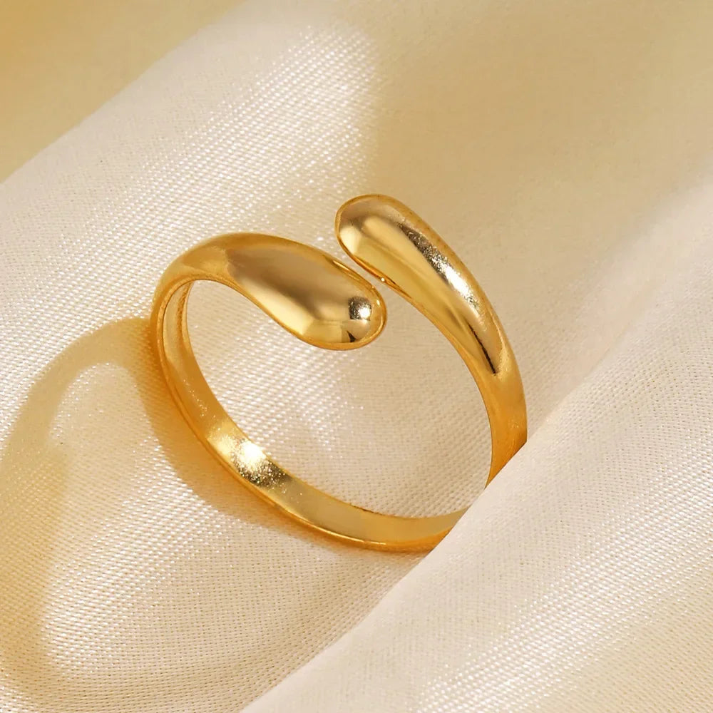 LATS Stainless Steel Gold Color Rings for Women Men 2024 Colorfast Popular Party Personalized Exaggerated Charms Jewelry Gifts