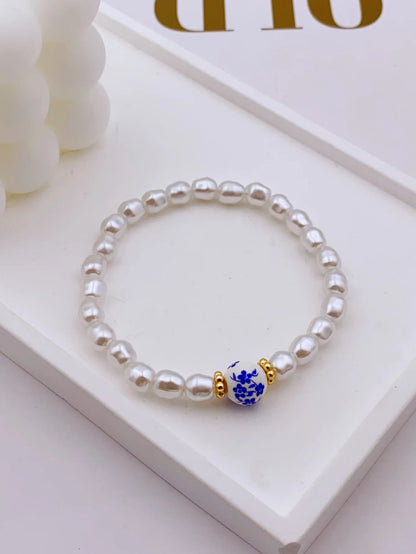 Elegant Ceramic Bracelet with Acrylic Beads and Pearls Handmade for Women's Daily Wear bracelet for women