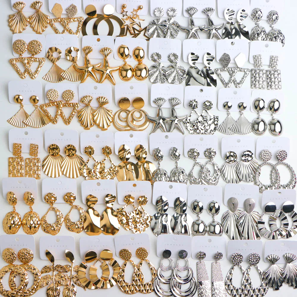 10Pairs/Lot Elegant Simple Stainless Steel Women Earrings Geometric Heart Mixed Style Jewelry Gift Giving Wedding Travel