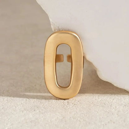 Exaggerated Big Hollow Out Geometric Oval Rings for Women Creative Adjustable Finger Matte Rings Fashion Statement Jewelry Girls