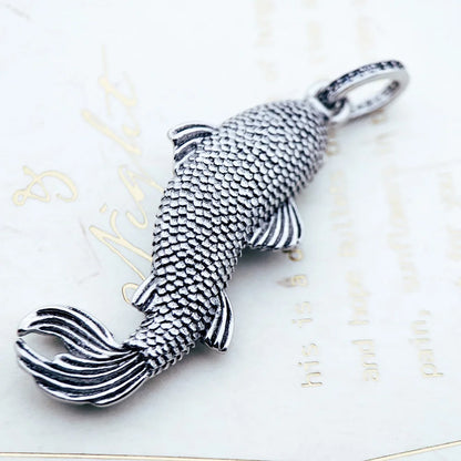 Pendant Koi Fish Brand New Fashion Trendy Jewelry Europe Accessories 925 Sterling Silver Lucky Gift For Men Woman