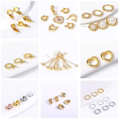 Pendants For Jewelry 18K Gold Plated Brass Heart Charms Pendants For Fashion Necklace Making Supplies DIY Jewelry Accessories