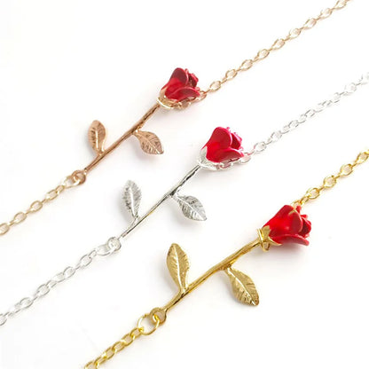 Korean Light Luxury Tulip Flower Bracelet For Women Shiny Zircon Opal Pearl Beaded Rose Adjustable Charm Bracelet Trendy Jewelry