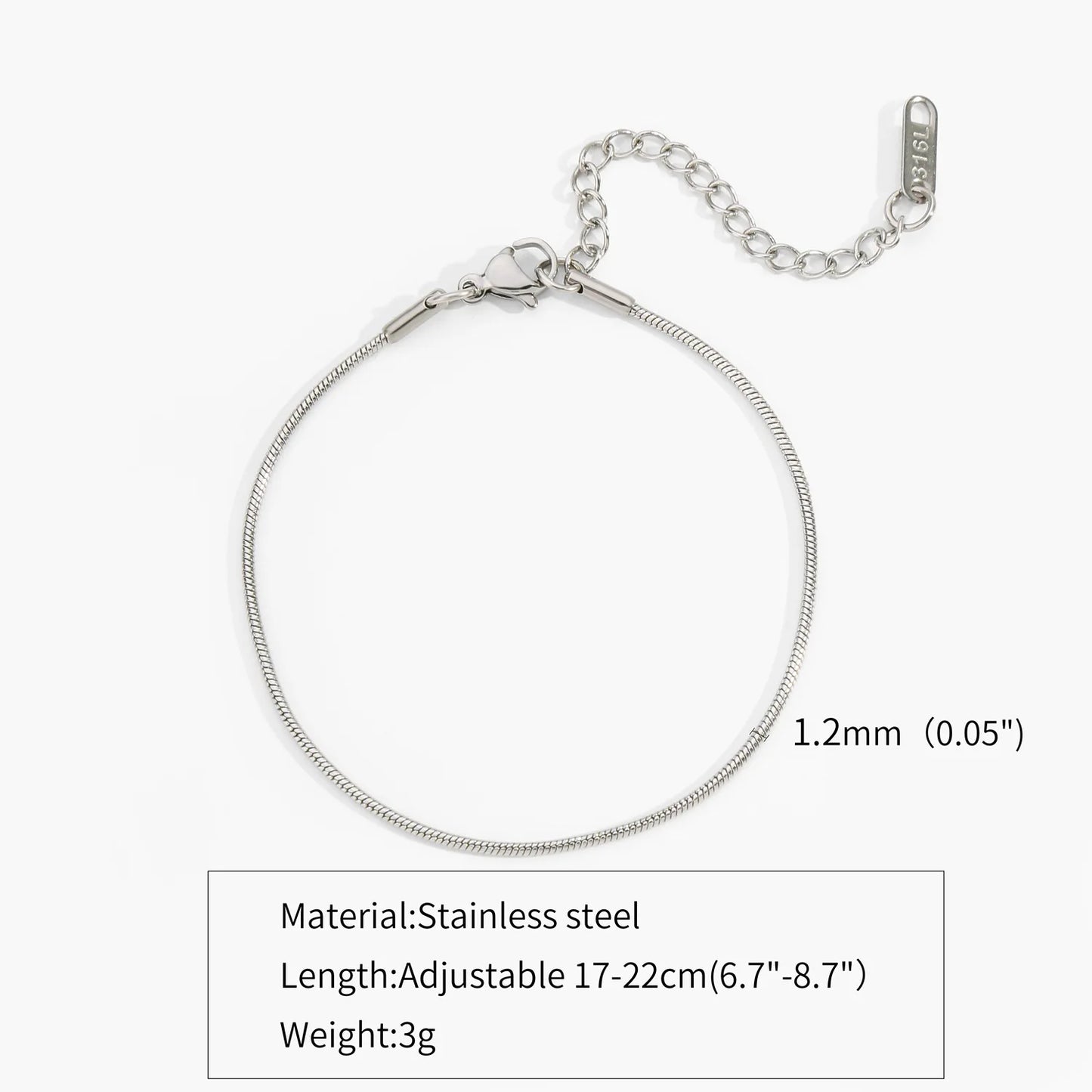 Thin Stainless Steel Snake Chain Bracelet Simple Gold Color Titanium Steel Women Bracelet Fashion Jewelry Trendy Accessories