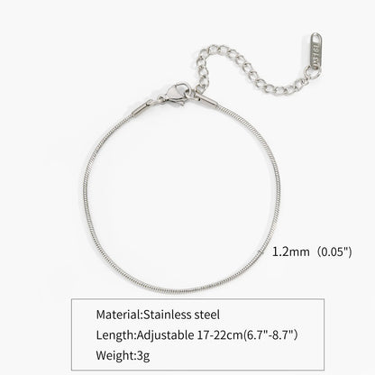 Thin Stainless Steel Snake Chain Bracelet Simple Gold Color Titanium Steel Women Bracelet Fashion Jewelry Trendy Accessories