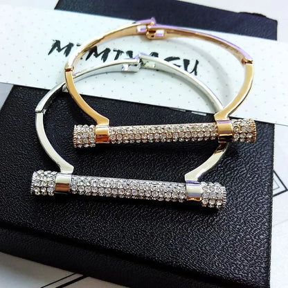 Famous  Luxury Full Crystal  Cuff Bracelets Bangle  For Women Rhinestones   Arm  Jewelry